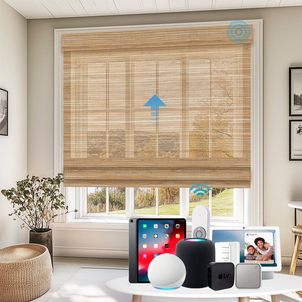 SmartWave Motorized Woven Wood Bamboo&Jute Shades Serenity