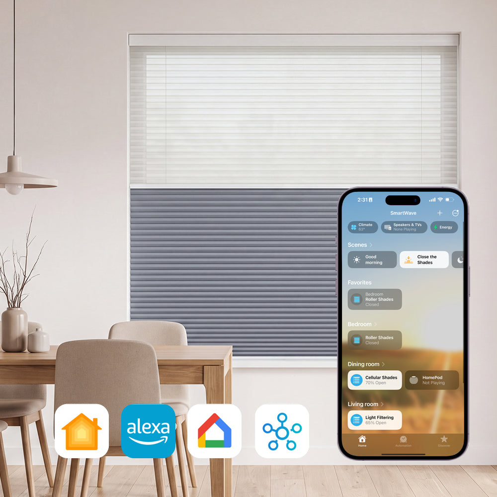 SmartWave Motorized Blackout And Light Filtering Day/Night Cellular Shades