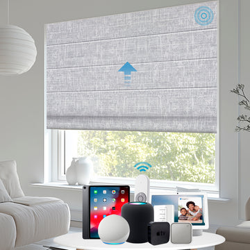 Smart Roman Custom Motorized Roman Shades | Smart Fabric Blinds | SmartWave