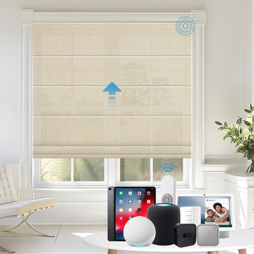 Custom Motorized Roman Shades | Smart Fabric Blinds | SmartWave