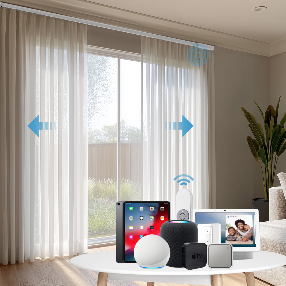 SmartWave Motorized Light Filtering Drapery 40% Blackout Muse