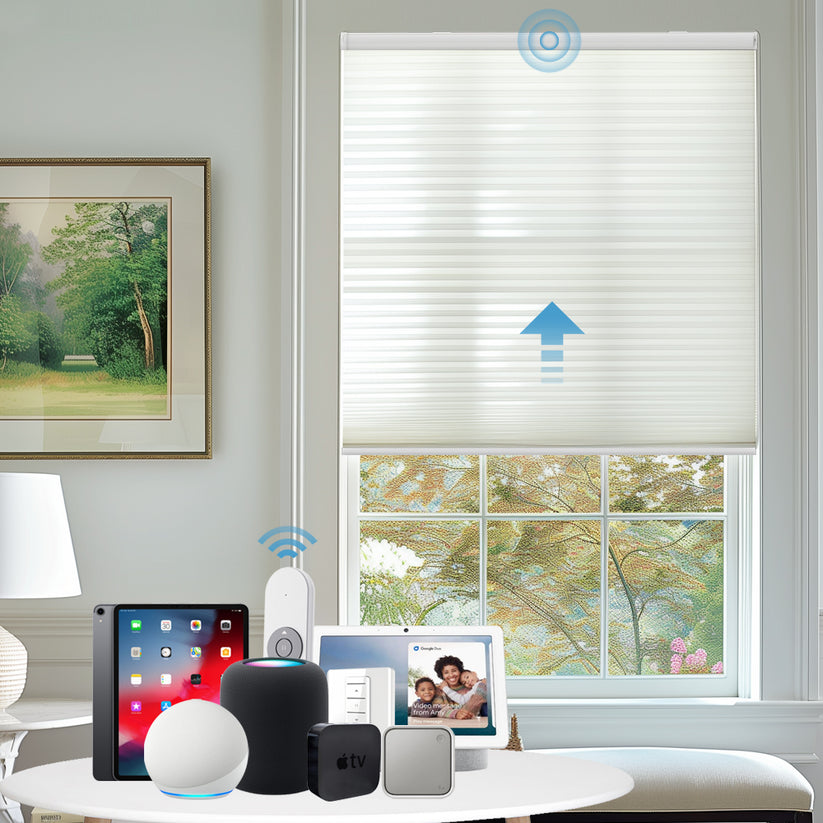 SmartWave Motorized Light Filtering Cellular Shades Hazel