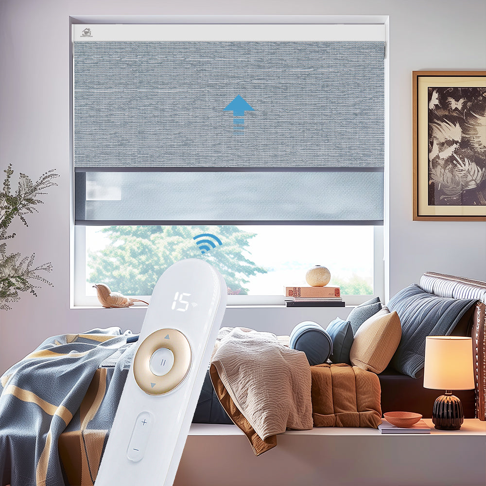 SmartWave Motorized Dual Roller Shades Light Filtering & Full View