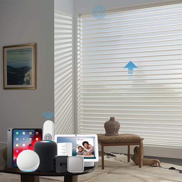 SmartWave Motorized Translucent Shangri-La Sheer Shades 60% Blackout A