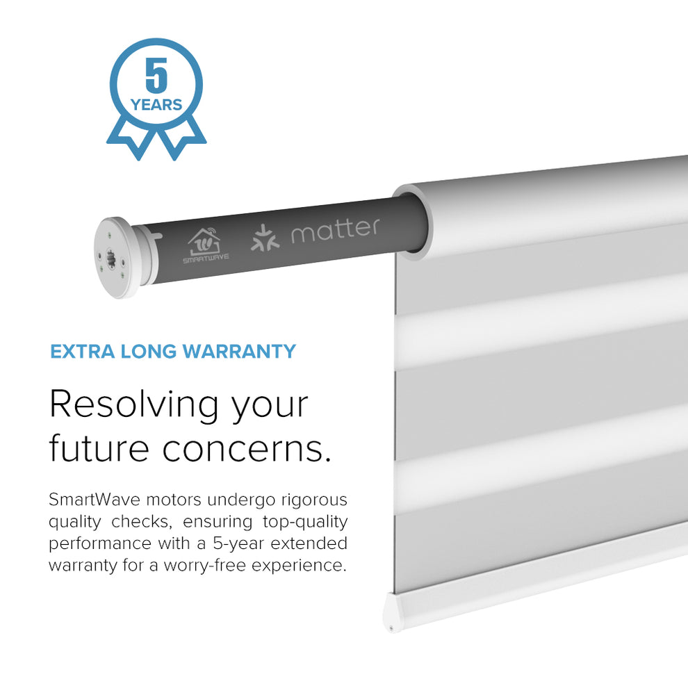 SmartWave Motorized Zebra Shades 90% Blackout 3.5 Inches Sky
